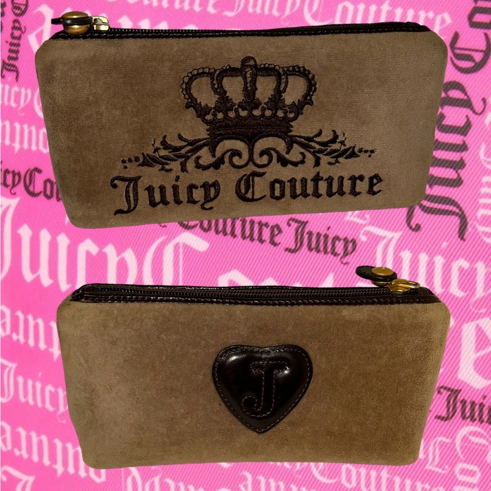 SOLD 🎀 Juicy Couture Brown/Tan Y2k Cosmetic Bag Authentic | Makeup Case